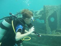 A scuba diver underwater